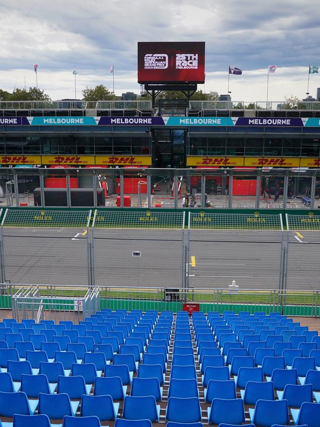 The Albert Park Circuit in Melbourne after the 2020 GP was cancelled. Picture: Getty Images