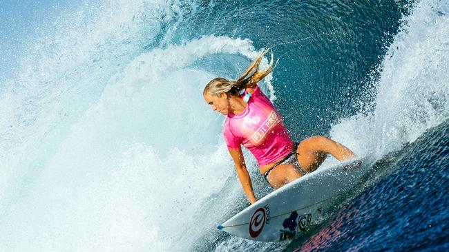 US surfer Bethany Hamilton during the Fiji Womens Pro earlier this year.