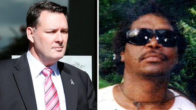 Former Queensland police officer Chris Hurley, and Cameron Mulrunji Doomadgee.