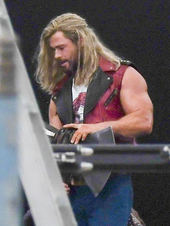 Chris Hemsworth filming Thor: Love and Thunder in Sydney. Picture: MEDIA-MODE.COM