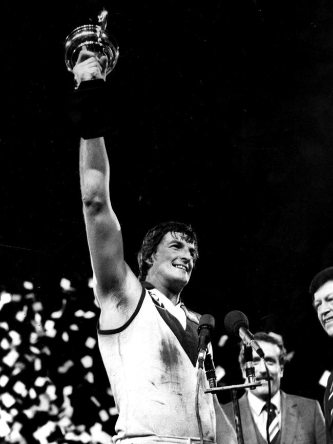 South Melbourne captain Barry Round with the 1982 Escort Cup.