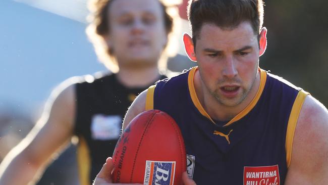 Brett Eddy for Vermont during the EFL (Premier): Vermont v Balwyn game in Vermont. Saturday, August 17, 2019. Picture: David Crosling