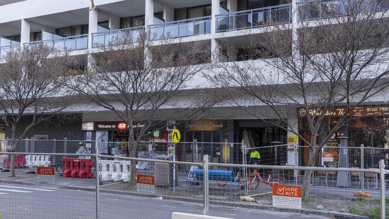 The building remains fenced off since residents were evacuated in June. Picture: Matthew Vasilescu