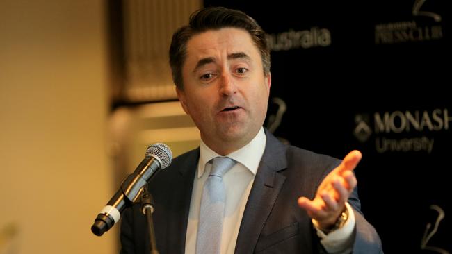 ABC News director Gaven Morris addresses the Melbourne Press Club yesterday. Picture: Stuart McEvoy