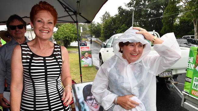 One Nation leader Senator Pauline Hanson (left) and ALP member for Bundamba Jo-Ann Miller. Picture: AAP/Darren England