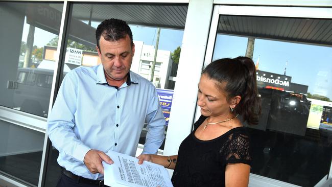 Nambour shop owner Keira Fiorenza and Martin Hunt Member for Nicklin (LNP). support increased police presence on the streets with a new Police Beat. Photo: John McCutcheon / Sunshine Coast Daily