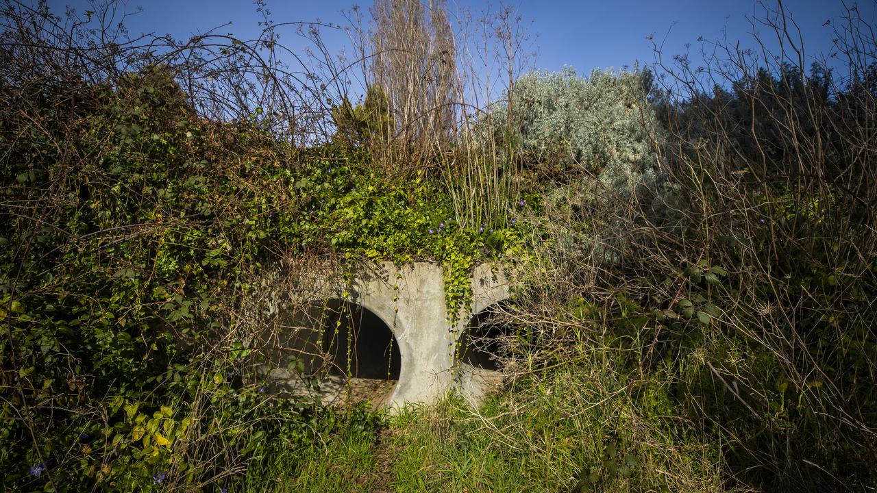 The culvert under the Channel Highway which failed during the 2018 floods. The Brookfield property was devastated by floods in 2018 and the landlord built a levee to fix the issue, but DPIPWE has asked them to remove it within three months or risk a fine. Picture: Richard Jupe