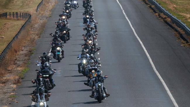 A senior Mongols bikie was arrested in a swoop outside his lawyer’s office. Picture: Tony Gough