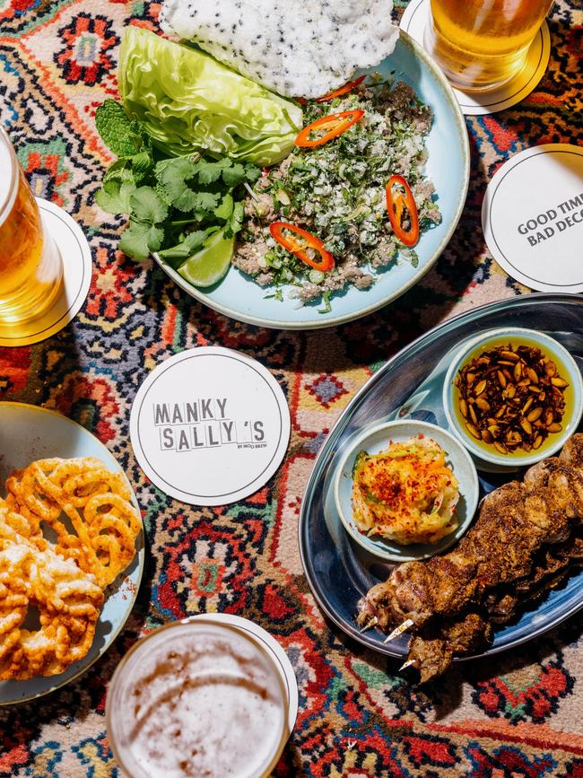 Manky Sally’s is a great place to grab a drink in Salamanca and also has some tasty Asian street food and bar snacks if you’re feeling peckish. Picture: Jesse Hunniford
