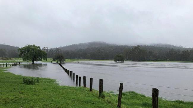 Flooded paddocks at Timbilica near the NSW-Victoria border. Picture: Supplied