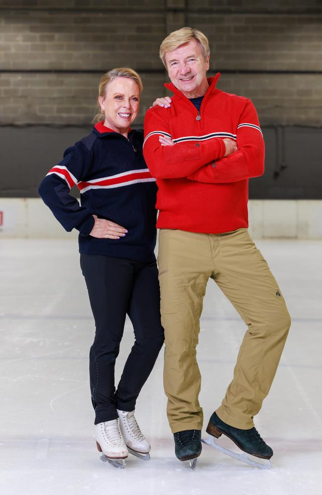 Jayne Torvill and Christopher Dean at The Ice Zoo in Mascot today. Picture: Justin Lloyd.