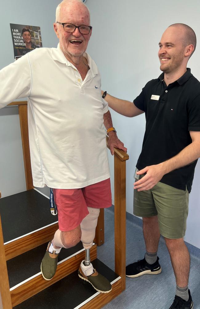 Barry Porter taking part in the Mackay Hospital and Health Service’s Community Health and Therapy Services rehabilitation program. Picture: Contributed