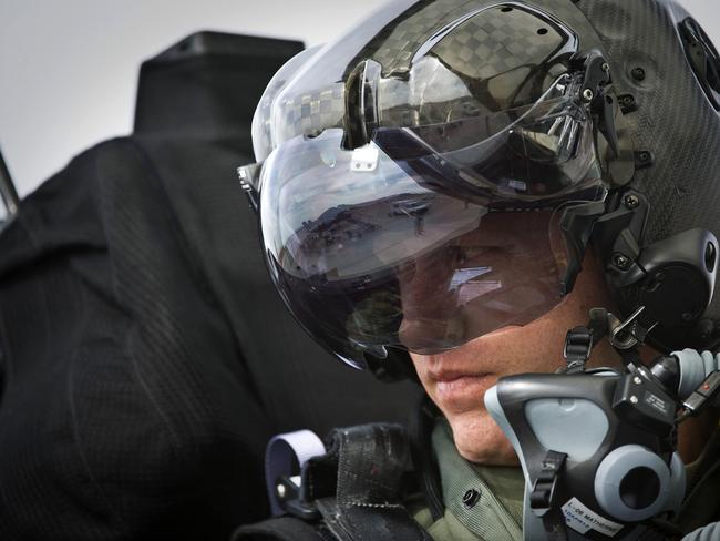 The pilot of an F-35A Lightning II before a training mission at Nellis Air Force Base, Nev. The 422nd Test and Evaluation Squadron designs the tactics for the F-35. Picture: US. Air Force