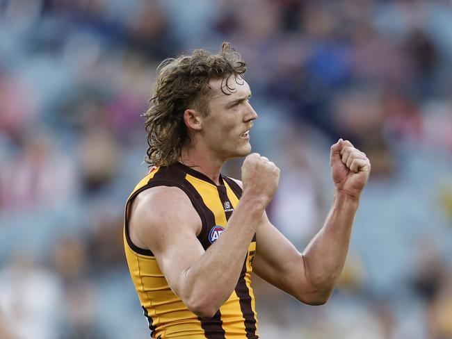 Josh Weddle has been a revelation for Hawthorn off half-back. Picture: Darrian Traynor/Getty Images.