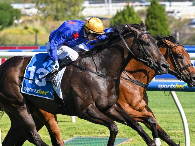 Queman ridden by Harry Coffey wins the Sportsbet Oakleigh Plate at Caulfield Racecourse on February 24, 2024 in Caulfield, Australia. (Photo by Reg Ryan/Racing Photos via Getty Images)