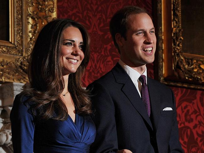 Prince William and his Kate Middleton on the day their engagement was announced in 2010. Picture: AFP/Ben Stansall