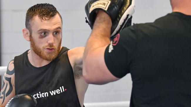 Dennis Hogan is planning to take down Mexico’s Jaime Munguia. Pictures: AAP Image/Darren England