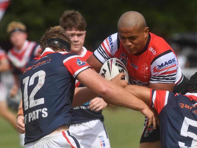 Kirwan State High School hosts St Patrick's College, Mackay, in round 1 of the 2025 Aaron Payne Cup. Picture: Evan Morgan