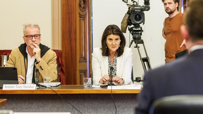 Senator Jane Hume (centre) is the committee chair of the senate hearing into the cost of living. Picture NCA NewsWire / Aaron Francis