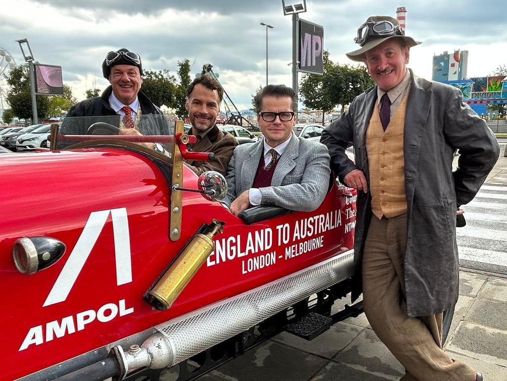 Matthew Benns, Slovenian RTV Morning Show presenter David Urankar, Who Wants To Be A Millionaire host Jure Godler and Warren Brown with the Bean. Picture: Supplied