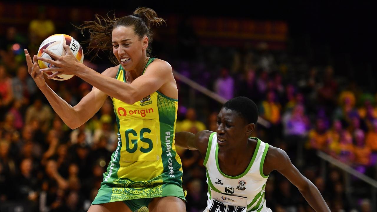 Cara Koenen is also vying for the starting goal shooter position. (Photo by Ashley Vlotman/Gallo Images/Netball World Cup 2023 via Getty Images)