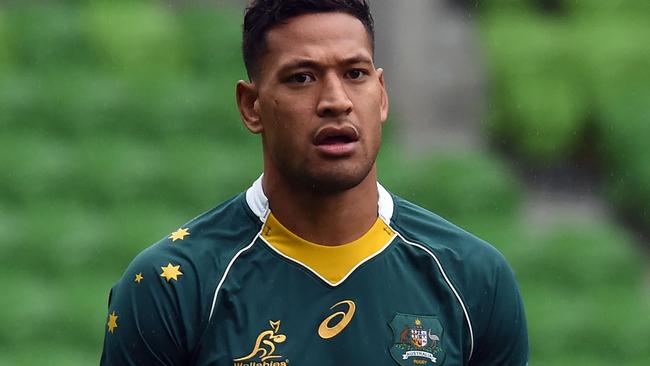 Israel Folau has met ARU officials over his controversial tweets. Picture: AFP