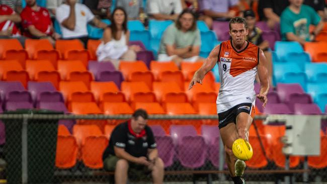 Jed Anderson as the NTFL Buffaloes' mens side beat the Essendon Bombers. Picture: Pema Tamang Pakhrin