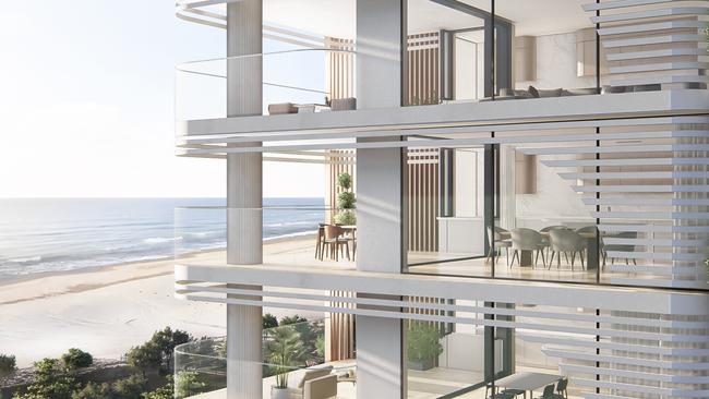 Artist impression of Chalk tower proposed by Gallery Group for Broadbeach. Picture: Supplied