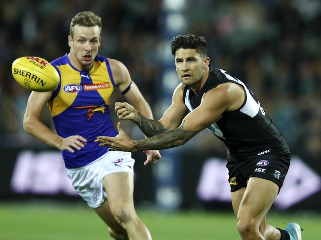 Kurt Mutimer in a game against Port Adelaide. Picture Sarah Reed