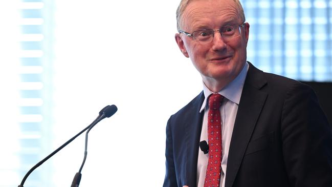 Reserve Bank governor Philip Lowe addresses the American Chamber of Commerce in Australia last month. Picture: AAP Image / Dan Himbrechts