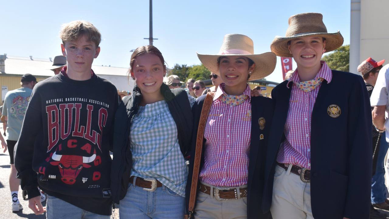 Jack Orford, Makenzie Brown, Isabel Bundesen and Sarah Gibson at the 2024 Rockhampton Agricultural Show.