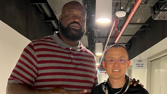 Binance Co-Founder and CEO Changpeng Zhao with Shaquille O'Neill in 2022. Picture: Instagram