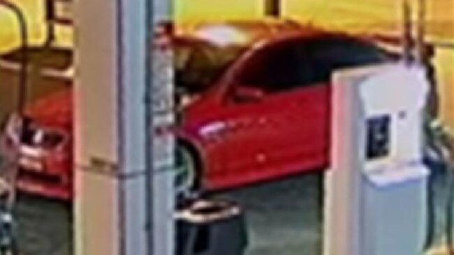 Police released CCTV images of this mid 2000s Red Holden Commodore sedan wanted in relation to the attack.