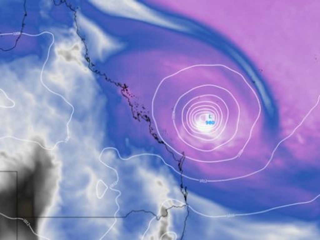 Tropical Cyclone Alfred is expected to strengthen further over the next 24 to 48 hours, into a category three system. Picture: Weatherzone