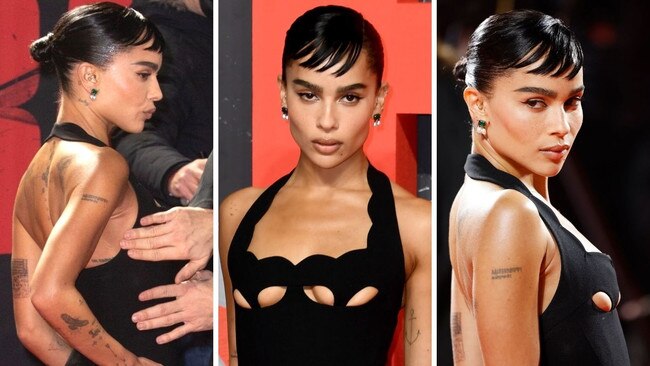 US actress Zoe Kravitz poses on the red carpet for The Batman. Picture: Backgrid; Getty; AFP