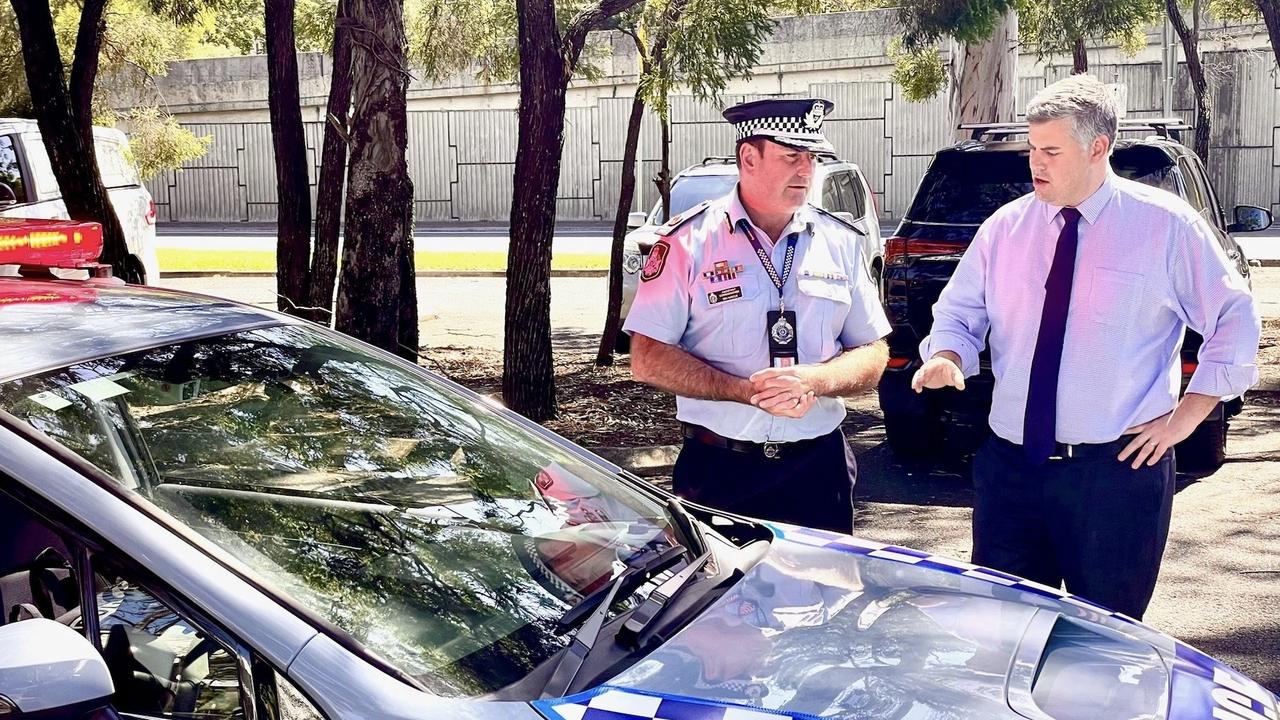 Minister for Police and Corrective Services Mark Ryan (right) and Assistant Commissioner Ben Marcus are urging families to plan for a safe road trip this Easter. Picture: Supplied/QPS