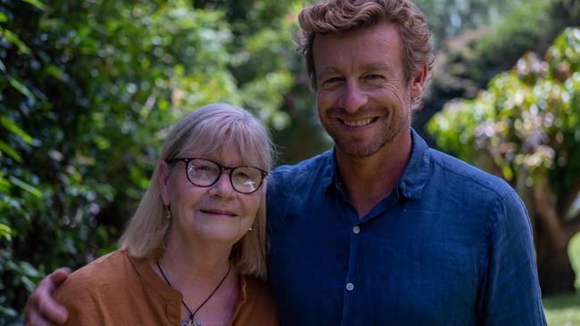 Simon Baker and his mother, Elizabeth.