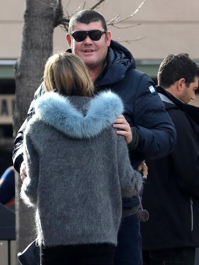 Packer with his mystery woman is living it up in Aspen. Picture: Backgrid