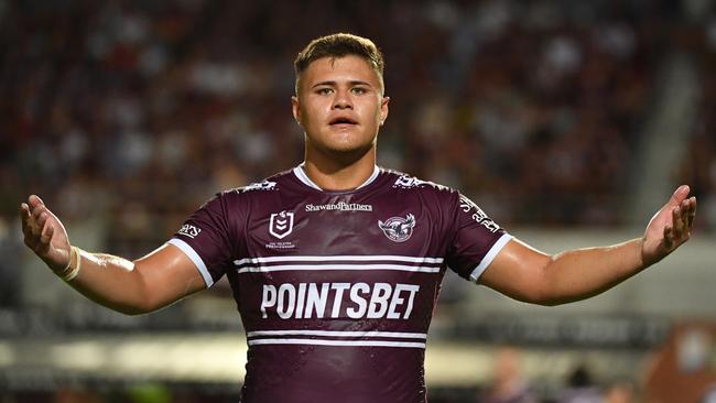 Josh Schuster in action for the Manly Sea Eagles. Picture: NRL Photos