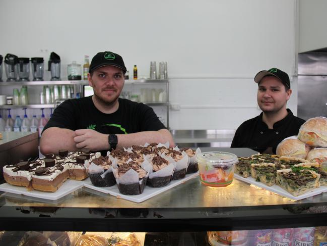 Chameleon Cafe owners, chefs Michael Ogden and Jonathon Knight with some of their delicious food make from local produce and suppliers.