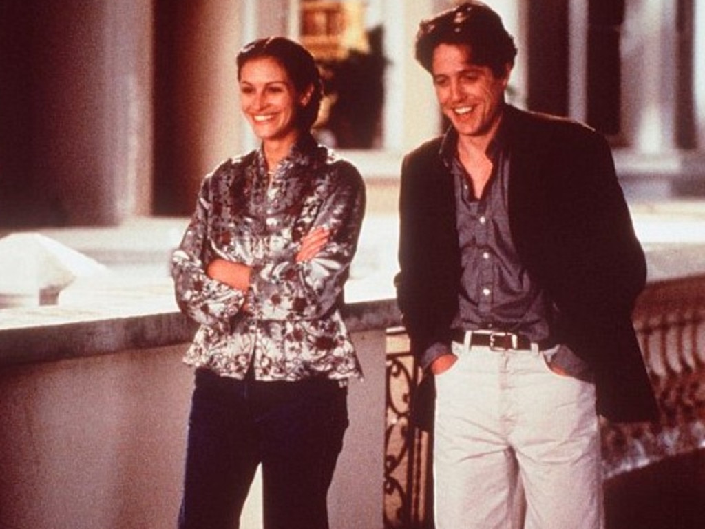 Roberts and Grant in a scene from <i>Notting Hill</i>.