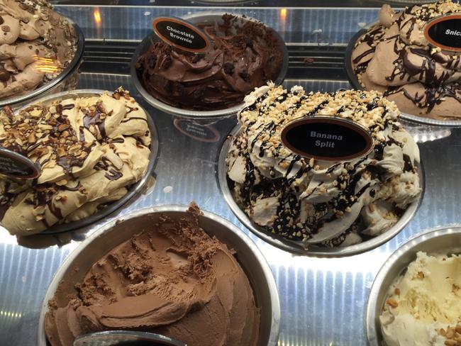 Gelato display at The Scoop Artisan