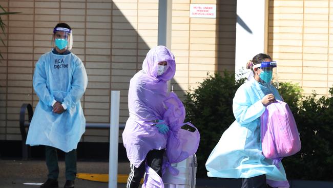 The Holiday Inn at Tullamarine Airport was dramatically evacuated earlier this week Picture: NCA NewsWire/ David Crosling