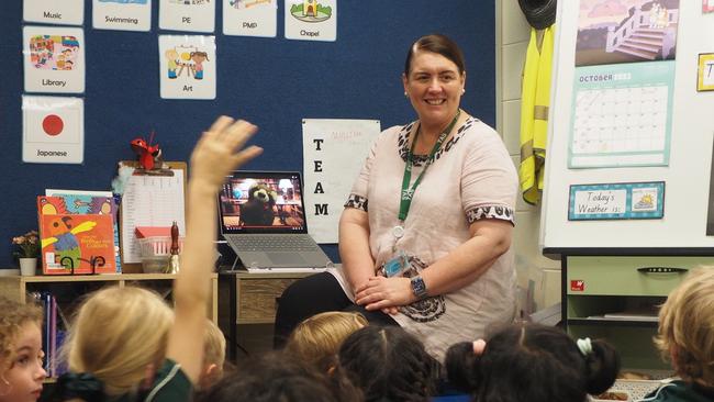 Prep teacher Bronwyn Sarles is trialling the use of AI technology in her teaching practices. Picture: Supplied