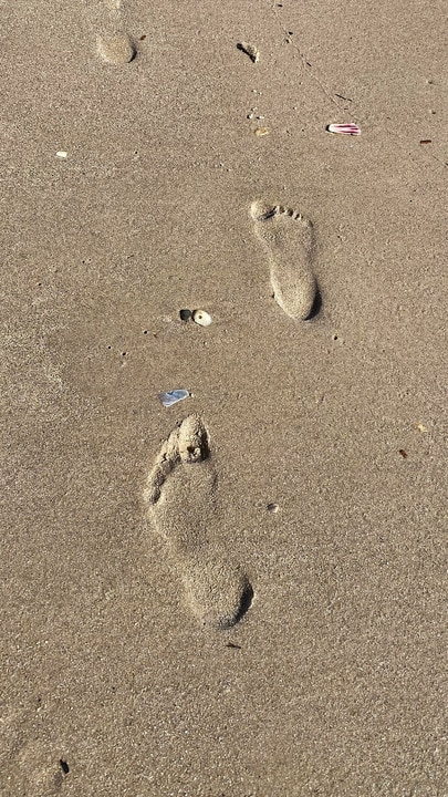 What do you see in this photo? Footprints baffle the internet