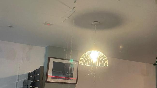 The ceiling at Mate's restaurant and bar started leaking after intense storms. Picture: Facebook