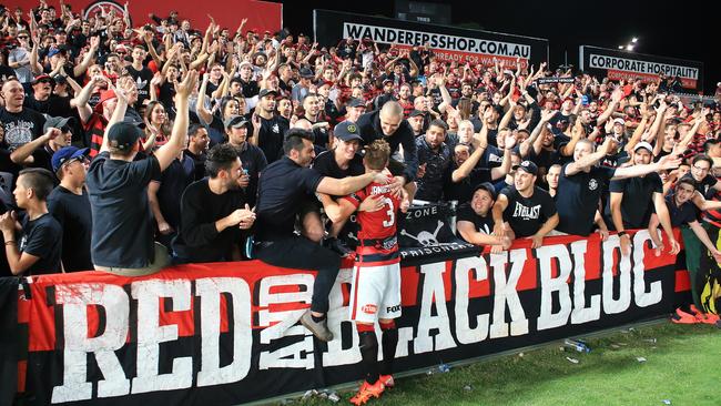 Closing the active end of Pirtek Stadium is the ultimate punishment for flare-lighting Wanderers fans. Picture: Mark Evans