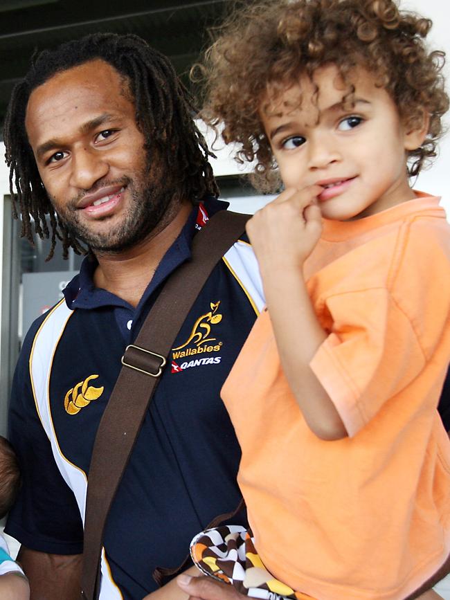 Wallabies player Lote Tuqiri and Samson.