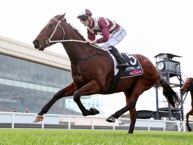 Ashford Street ridden by Teodore Nugent wins the Martin Collins Polytrack Plate  at Caulfield Racecourse on May 28, 2022 in Caulfield, Australia. (George Sal/Racing Photos via Getty Images)