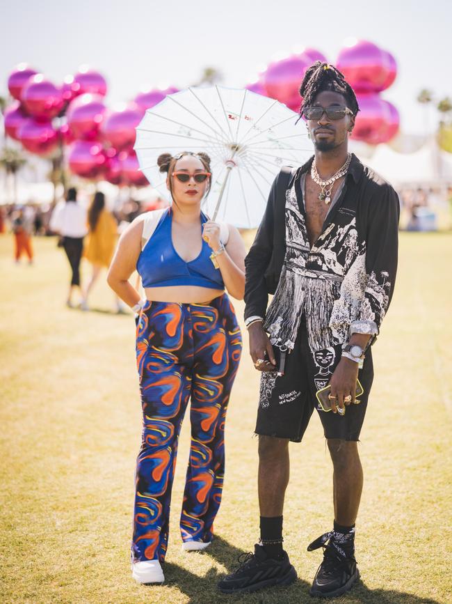 The duo opted for bold prints. Picture: Matt Winkelmeyer/Getty Images for Coachella